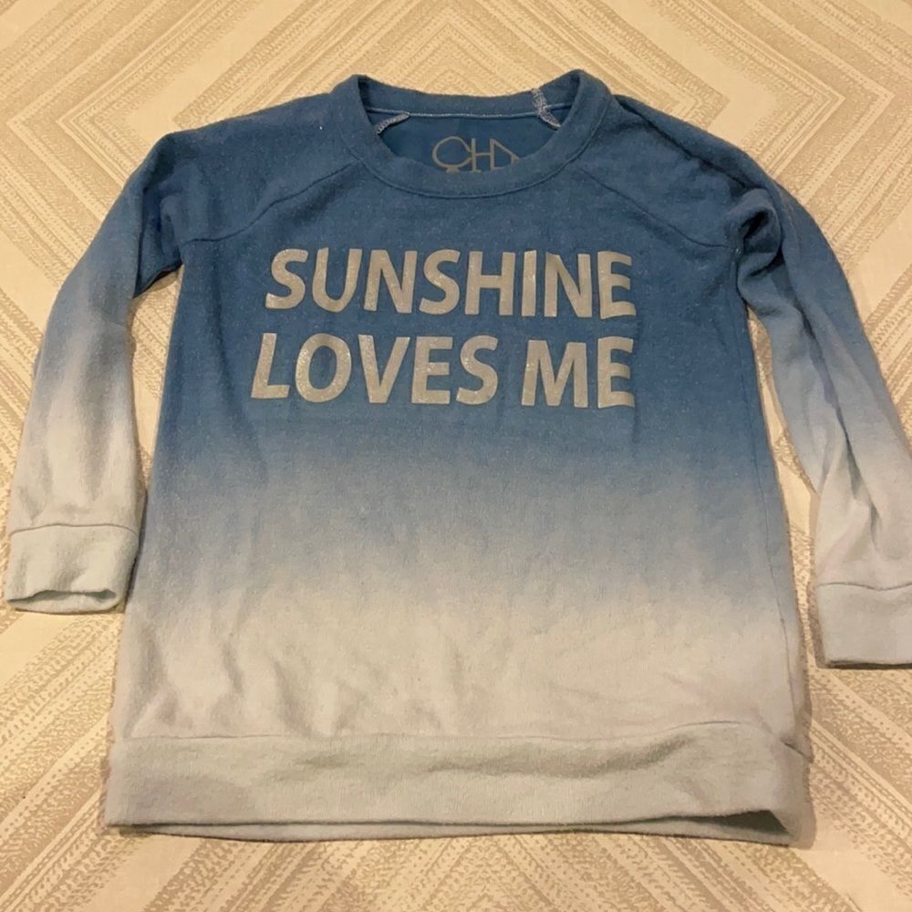Chaser Girls Blue Ombré Sunshine Loves Me Sweatshirt